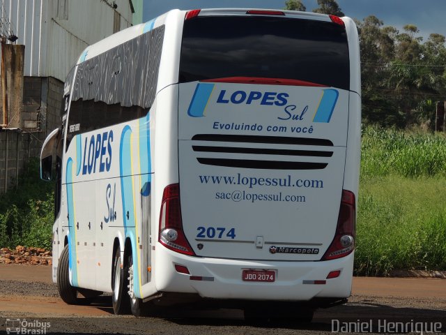 LopeSul Transportes - Lopes e Oliveira Transportes e Turismo - Lopes Sul 2074 na cidade de Rio Verde, Goiás, Brasil, por Daniel Henrique. ID da foto: 5647025.