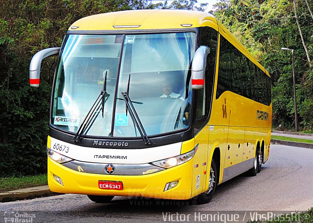 Viação Itapemirim 60673 na cidade de Petrópolis, Rio de Janeiro, Brasil, por Victor Henrique. ID da foto: 5648325.