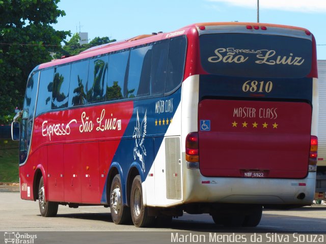 Expresso São Luiz 6810 na cidade de Goiânia, Goiás, Brasil, por Marlon Mendes da Silva Souza. ID da foto: 5648397.