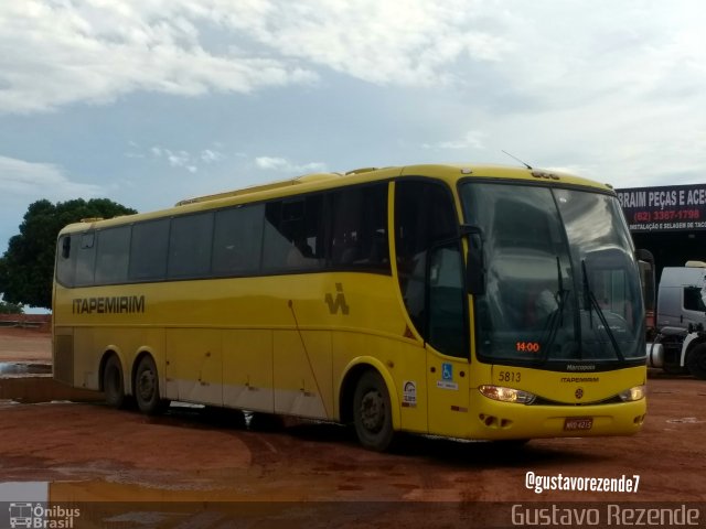 Viação Itapemirim 5813 na cidade de Porangatu, Goiás, Brasil, por Gustavo Rezende. ID da foto: 5647051.