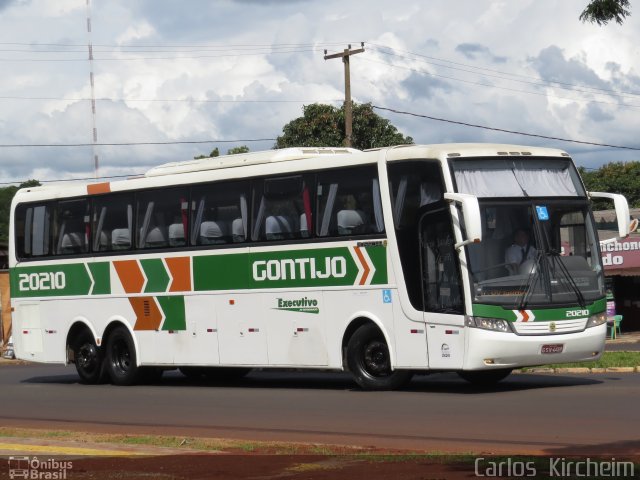 Empresa Gontijo de Transportes 20210 na cidade de Foz do Iguaçu, Paraná, Brasil, por Carlos Kircheim. ID da foto: 5648095.