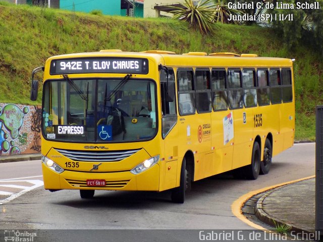 Viação Leme 1535 na cidade de Jundiaí, São Paulo, Brasil, por Gabriel Giacomin de Lima. ID da foto: 5653888.