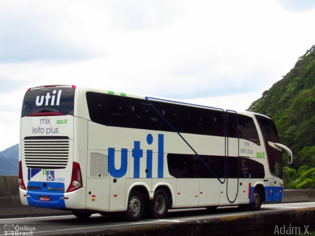 UTIL - União Transporte Interestadual de Luxo 11403 na cidade de Cubatão, São Paulo, Brasil, por Adam Xavier Rodrigues Lima. Número da foto: #5655769.