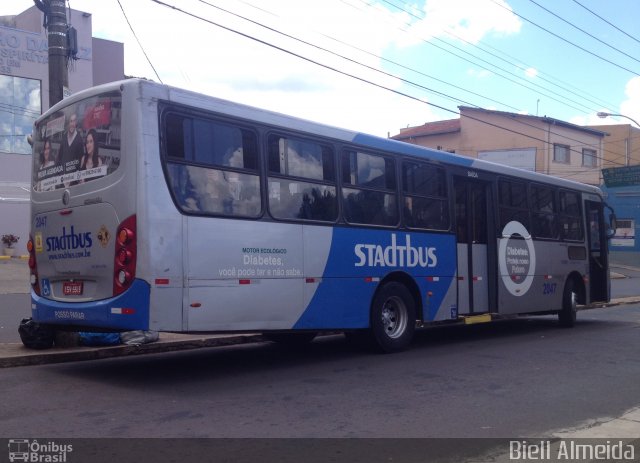 Stadtbus Botucatu 2047 na cidade de Botucatu, São Paulo, Brasil, por Gabriel dos Santos Almeida. ID da foto: 5655681.