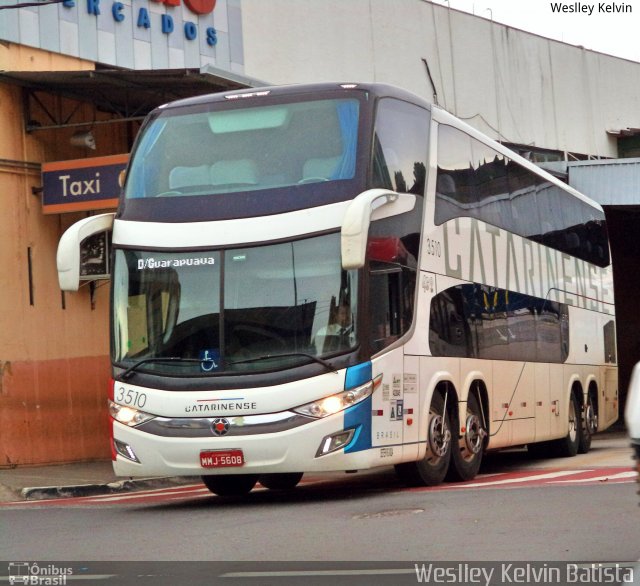 Auto Viação Catarinense 3510 na cidade de Sorocaba, São Paulo, Brasil, por Weslley Kelvin Batista. ID da foto: 5657981.