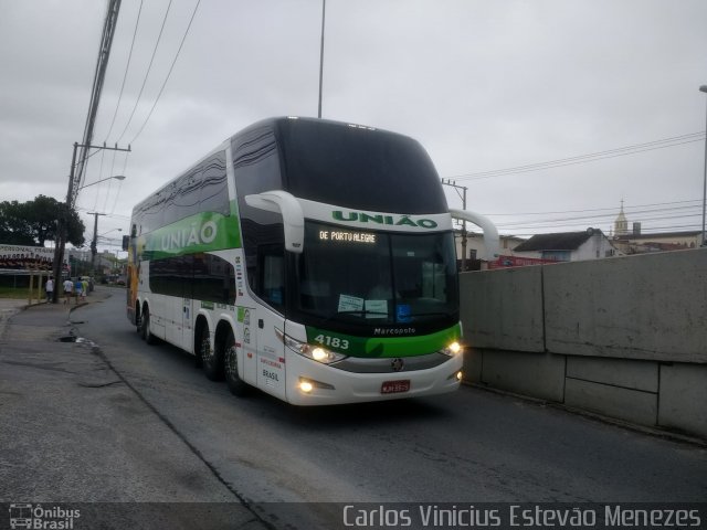 Empresa União de Transportes 4183 na cidade de Florianópolis, Santa Catarina, Brasil, por Carlos Vinicius Estevão Menezes. ID da foto: 5661227.