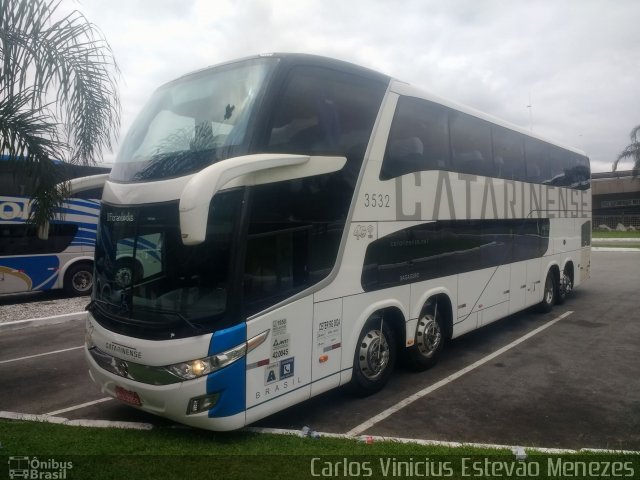 Auto Viação Catarinense 3532 na cidade de Florianópolis, Santa Catarina, Brasil, por Carlos Vinicius Estevão Menezes. ID da foto: 5666199.