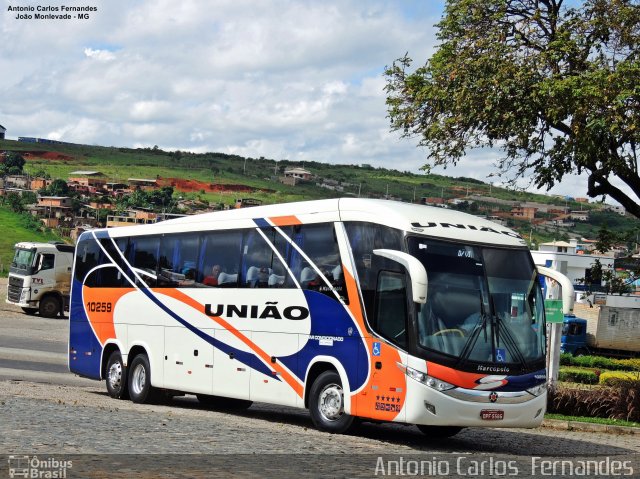 Expresso União 10259 na cidade de João Monlevade, Minas Gerais, Brasil, por Antonio Carlos Fernandes. ID da foto: 5665415.