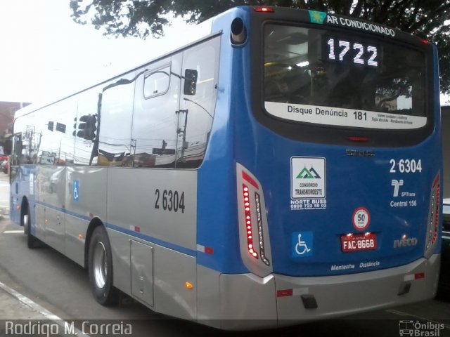 Transcooper > Norte Buss 2 6304 na cidade de São Paulo, São Paulo, Brasil, por Jonathan  Aguiar Correa. Número da foto: #5667546.