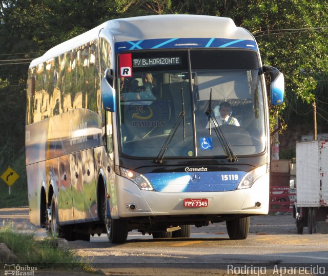 Viação Cometa 15119 na cidade de Conselheiro Lafaiete, Minas Gerais, Brasil, por Rodrigo  Aparecido. ID da foto: 5670112.