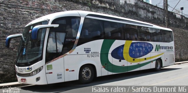 Marinho Transporte e Turismo RJ 542.016 na cidade de Santos Dumont, Minas Gerais, Brasil, por Isaias Ralen. Número da foto: #5667910.