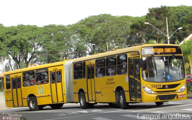 Leblon Transporte de Passageiros 15418 na cidade de Curitiba, Paraná, Brasil, por Alessandro Fracaro Chibior. ID da foto: 5668835.