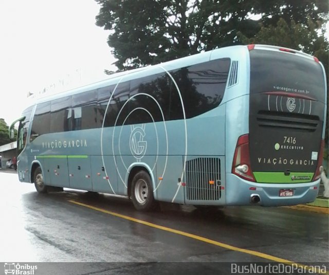 Viação Garcia 7416  na cidade de Apucarana, Paraná, Brasil, por Josino Vieira. Número da foto: #5672072.