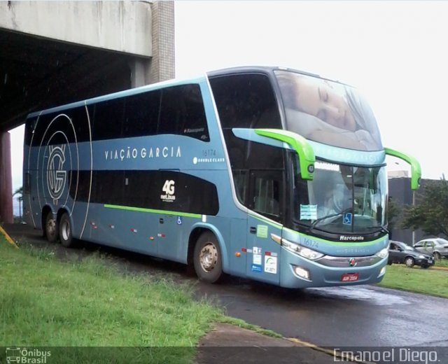 Viação Garcia 16174 na cidade de Apucarana, Paraná, Brasil, por Emanoel Diego.. ID da foto: 5671791.