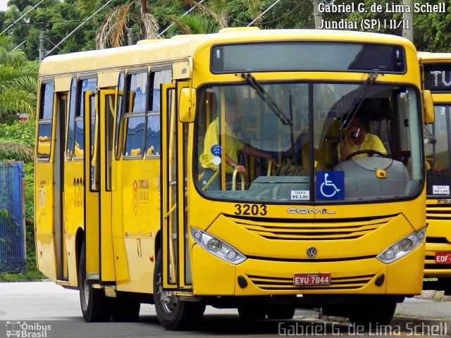 Auto Ônibus Três Irmãos 3203 na cidade de Jundiaí, São Paulo, Brasil, por Gabriel Giacomin de Lima. ID da foto: 5674727.