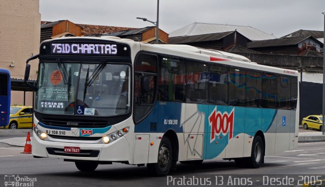 Auto Viação 1001 RJ 108.510 na cidade de Rio de Janeiro, Rio de Janeiro, Brasil, por Cristiano Soares da Silva. ID da foto: 5676412.