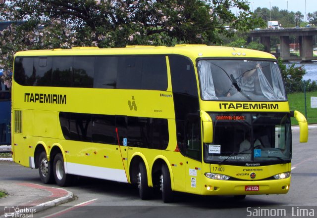 Viação Itapemirim 17401 na cidade de Vitória, Espírito Santo, Brasil, por Saimom  Lima. ID da foto: 5676827.