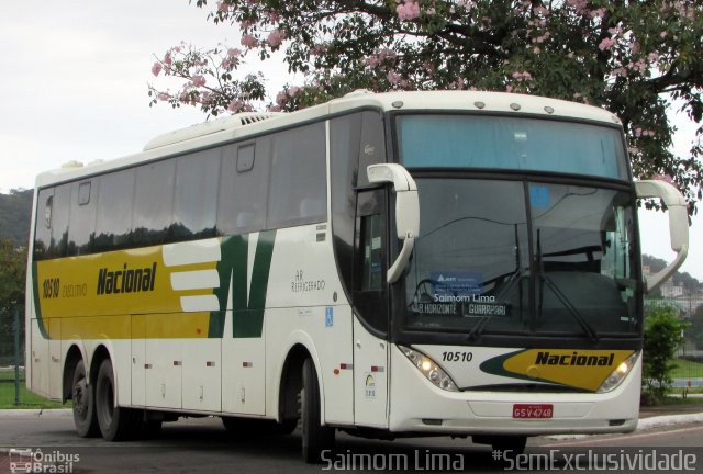 Viação Nacional 10510 na cidade de Vitória, Espírito Santo, Brasil, por Saimom  Lima. ID da foto: 5676785.