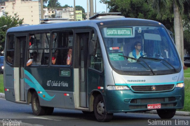 Viação Tabuazeiro 417 na cidade de Vitória, Espírito Santo, Brasil, por Saimom  Lima. ID da foto: 5676778.