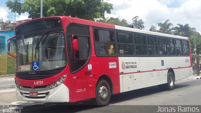 Express Transportes Urbanos Ltda 4 8701 na cidade de São Paulo, São Paulo, Brasil, por Jonas Ramos. ID da foto: 5679982.