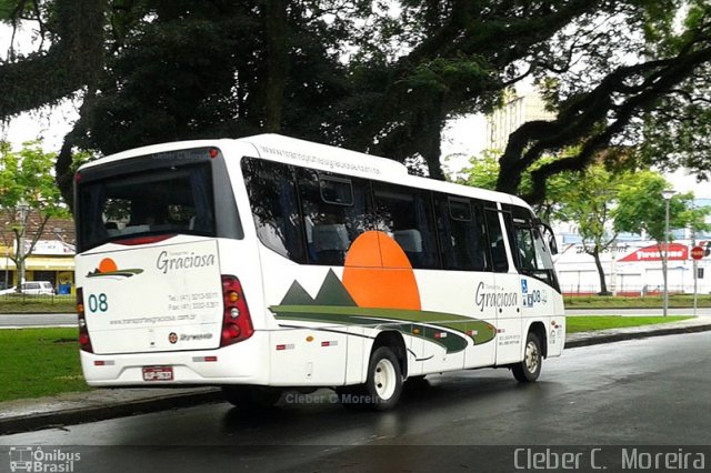 Transportes Graciosa 08 na cidade de Curitiba, Paraná, Brasil, por Cleber C.  Moreira. ID da foto: 5679724.