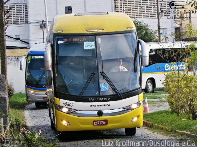 Viação Itapemirim 60607 na cidade de Juiz de Fora, Minas Gerais, Brasil, por Luiz Krolman. ID da foto: 5678806.