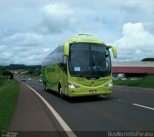 Viação Garcia 7849 na cidade de Arapongas, Paraná, Brasil, por Josino Vieira. Número da foto: #5678178.