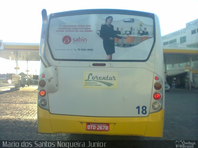 Lorentur Transportes Coletivos Urbanos e Turismo 18 na cidade de Santo Antônio de Jesus, Bahia, Brasil, por Mario dos Santos Nogueira Junior. ID da foto: 5681354.