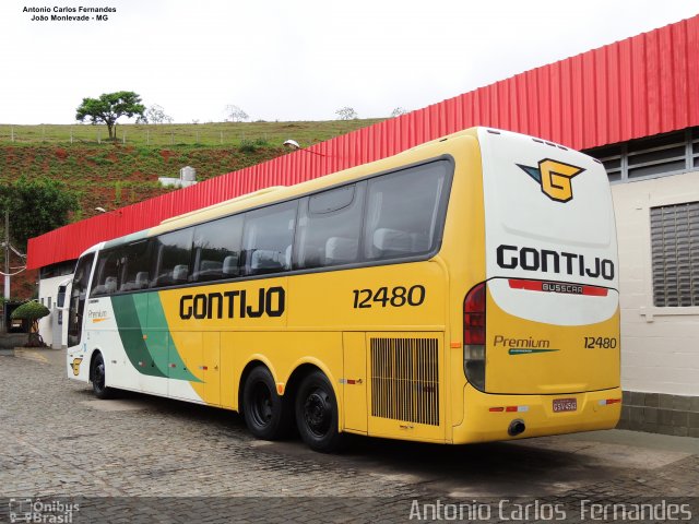 Empresa Gontijo de Transportes 12480 na cidade de João Monlevade, Minas Gerais, Brasil, por Antonio Carlos Fernandes. ID da foto: 5681786.