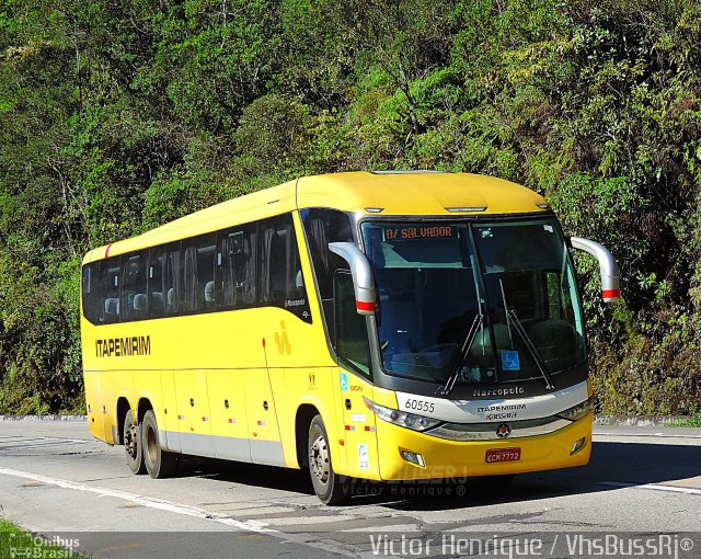 Viação Itapemirim 60555 na cidade de Petrópolis, Rio de Janeiro, Brasil, por Victor Henrique. ID da foto: 5685426.