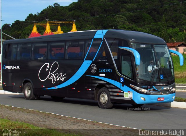 Empresa de Ônibus Nossa Senhora da Penha 53030 na cidade de Balneário Camboriú, Santa Catarina, Brasil, por Leonardo Fidelli. ID da foto: 5687141.