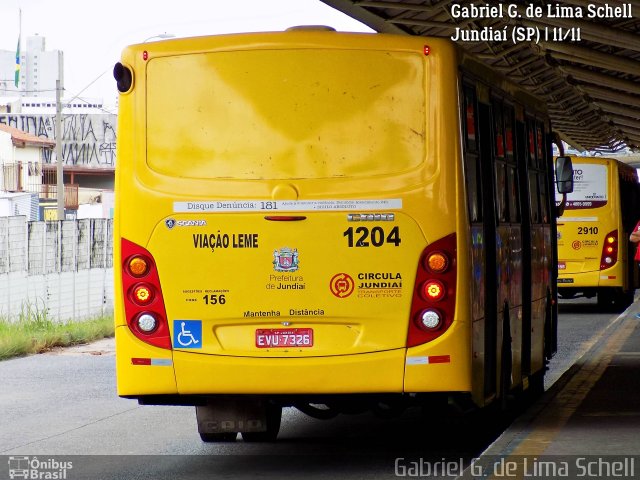 Viação Leme 1204 na cidade de Jundiaí, São Paulo, Brasil, por Gabriel Giacomin de Lima. ID da foto: 5688279.