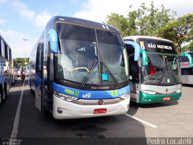 UTIL - União Transporte Interestadual de Luxo 9102 na cidade de Aparecida, São Paulo, Brasil, por Pedro Locatelli. Número da foto: #5691941.