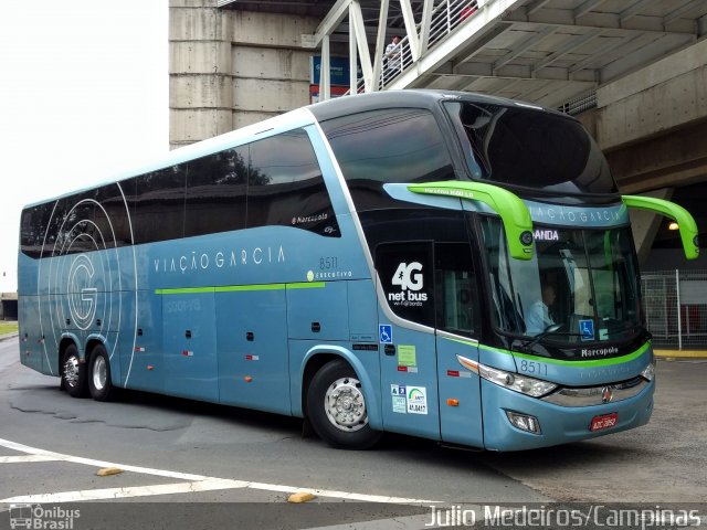 Viação Garcia 8511 na cidade de Campinas, São Paulo, Brasil, por Julio Medeiros. ID da foto: 5694735.