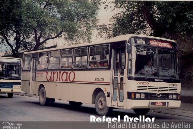 Viação União RJ 204.013 na cidade de Rio de Janeiro, Rio de Janeiro, Brasil, por Rafael Fernandes de Avellar. Número da foto: #5694722.