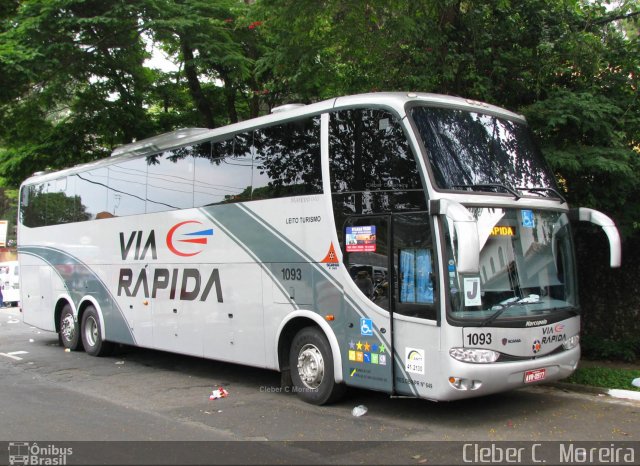 Via Rápida Transportes e Turismo 1093 na cidade de São Paulo, São Paulo, Brasil, por Cleber C.  Moreira. ID da foto: 5695472.