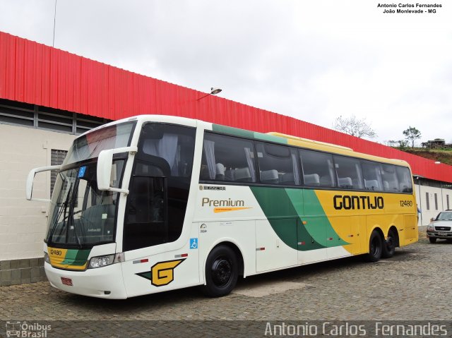 Empresa Gontijo de Transportes 12480 na cidade de João Monlevade, Minas Gerais, Brasil, por Antonio Carlos Fernandes. ID da foto: 5696275.