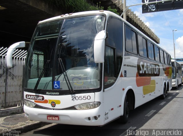 Saritur - Santa Rita Transporte Urbano e Rodoviário 20550 na cidade de Belo Horizonte, Minas Gerais, Brasil, por Rodrigo  Aparecido. Número da foto: #5697663.