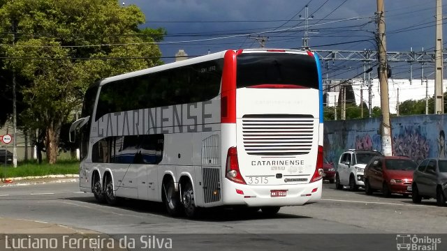 Auto Viação Catarinense 3515 na cidade de São Paulo, São Paulo, Brasil, por Luciano Ferreira da Silva. ID da foto: 5696726.