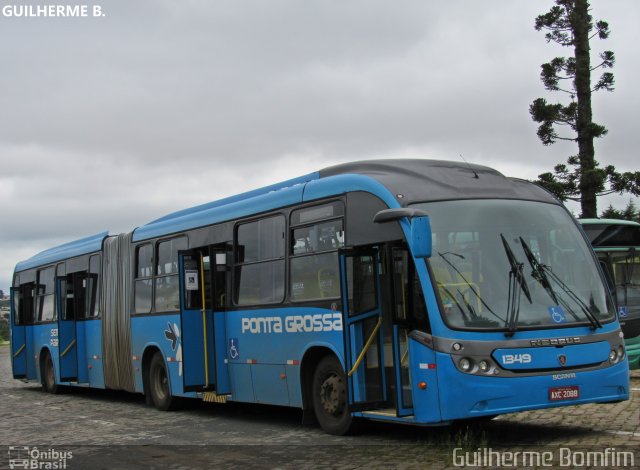 VCG - Viação Campos Gerais 1349 na cidade de Ponta Grossa, Paraná, Brasil, por Guilherme Bomfim. ID da foto: 5695932.