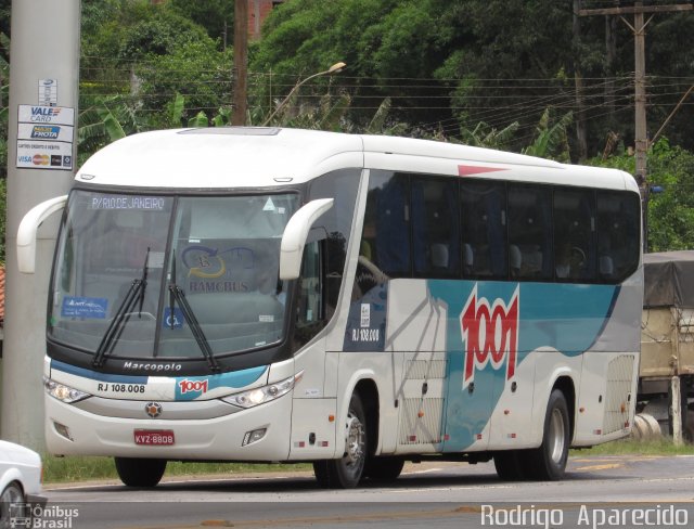 Auto Viação 1001 RJ 108.008 na cidade de Conselheiro Lafaiete, Minas Gerais, Brasil, por Rodrigo  Aparecido. ID da foto: 5628807.