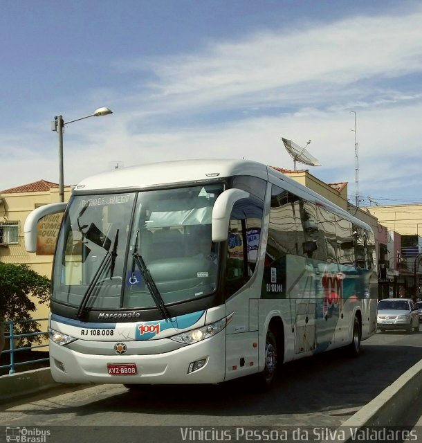 Auto Viação 1001 RJ 108.008 na cidade de Bom Jesus do Norte, Espírito Santo, Brasil, por Vinicius Pessoa da Silva Valadares. ID da foto: 5700657.