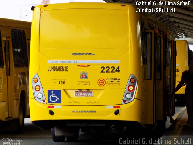 Viação Jundiaiense 2224 na cidade de Jundiaí, São Paulo, Brasil, por Gabriel Giacomin de Lima. Número da foto: #5700717.