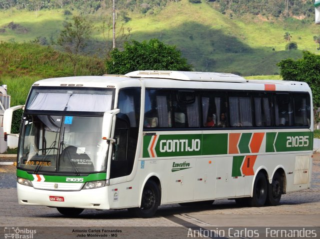 Empresa Gontijo de Transportes 21035 na cidade de João Monlevade, Minas Gerais, Brasil, por Antonio Carlos Fernandes. Número da foto: #5699690.