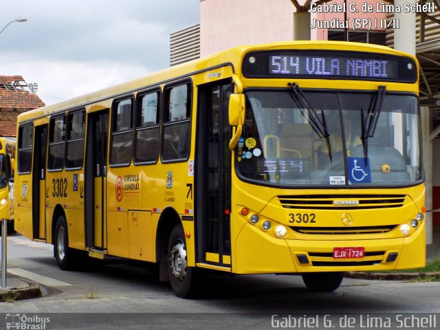Auto Ônibus Três Irmãos 3302 na cidade de Jundiaí, São Paulo, Brasil, por Gabriel Giacomin de Lima. Número da foto: #5703155.