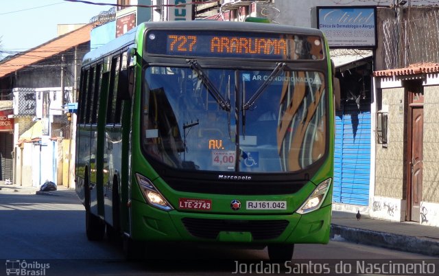 Transportes Santo Antônio RJ 161.042 na cidade de Duque de Caxias, Rio de Janeiro, Brasil, por Jordan Santos do Nascimento. ID da foto: 5702379.