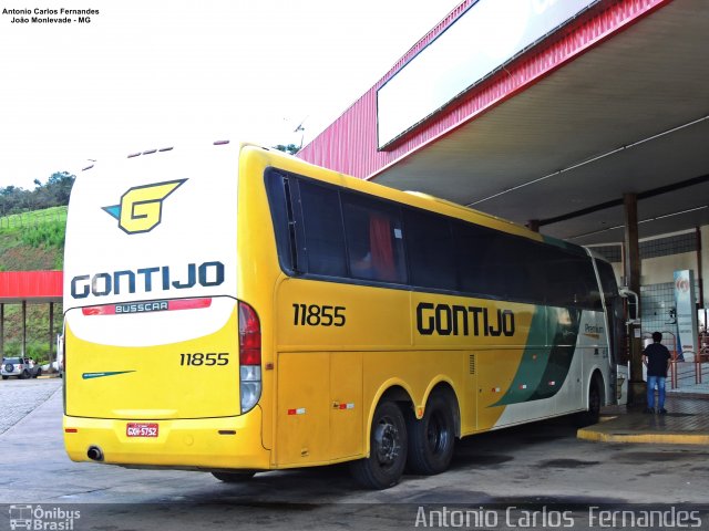 Empresa Gontijo de Transportes 11855 na cidade de João Monlevade, Minas Gerais, Brasil, por Antonio Carlos Fernandes. ID da foto: 5630627.