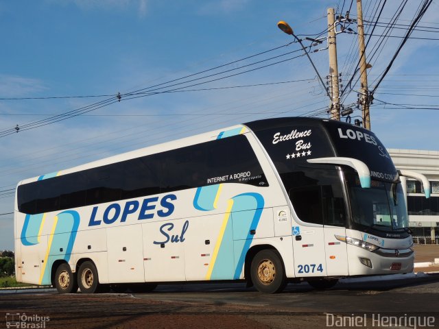 LopeSul Transportes - Lopes e Oliveira Transportes e Turismo - Lopes Sul 2074 na cidade de Rio Verde, Goiás, Brasil, por Daniel Henrique. ID da foto: 5636183.