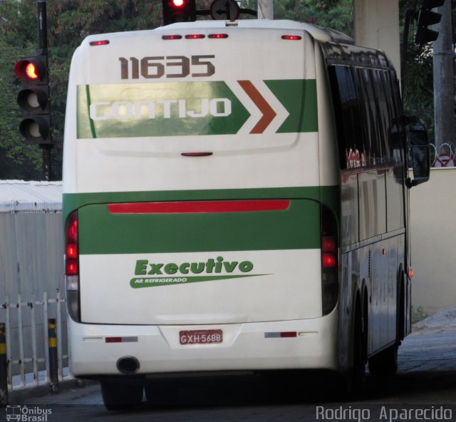 Empresa Gontijo de Transportes 11635 na cidade de Belo Horizonte, Minas Gerais, Brasil, por Rodrigo  Aparecido. ID da foto: 5636299.