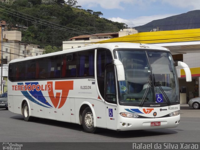 Viação Teresópolis RJ 203.014 na cidade de Teresópolis, Rio de Janeiro, Brasil, por Rafael da Silva Xarão. Número da foto: #5646427.